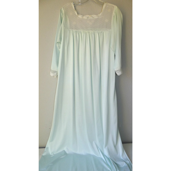 Vintage BARBIZON Lace Pearl Nightgown SMALL Lingerie Long Coquette Modest - Picture 2 of 7